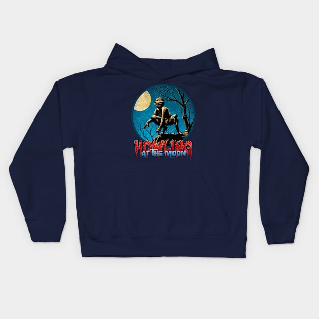 Howling at the Moon Kids Hoodie by Rosado